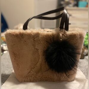 NWT SARINA Fur Handbag with Versatile keychain.